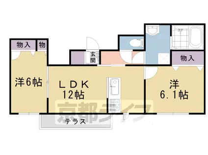 東海道本線 長岡京駅 徒歩44分 3階建 築13年(2LDK/2階)の間取り写真