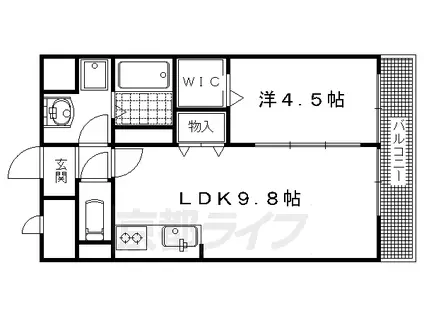 アンプルールフェール樹(1LDK/3階)の間取り写真
