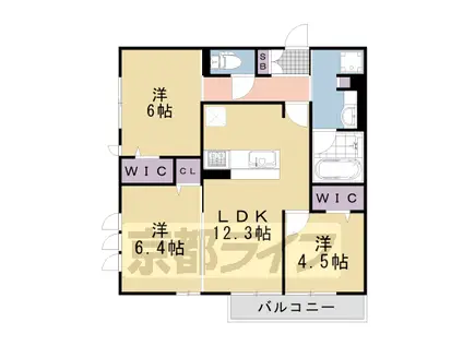 阪急電鉄京都線 大山崎駅 徒歩3分 3階建 築3年(3LDK/3階)の間取り写真