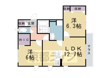 シャーメゾンうぐいす台Ⅱ(2LDK/1階)の間取り写真