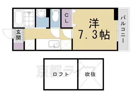 阪急電鉄京都線 西山天王山駅 徒歩7分 2階建 築13年(1K/2階)の間取り写真