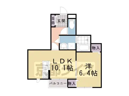 東海道本線 向日町駅 徒歩20分 2階建 築12年(1LDK/2階)の間取り写真