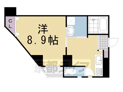 阪急電鉄京都線 洛西口駅 徒歩5分 7階建 築12年(1K/3階)の間取り写真