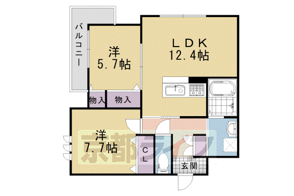 ソフィア(2LDK/3階)の間取り写真