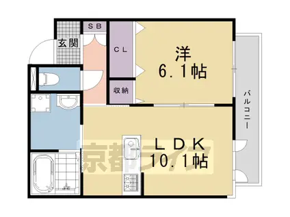 シャーメゾンURARA(1LDK/3階)の間取り写真