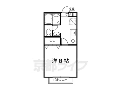 阪急電鉄京都線 西山天王山駅 徒歩15分 2階建 築22年(1K/1階)の間取り写真
