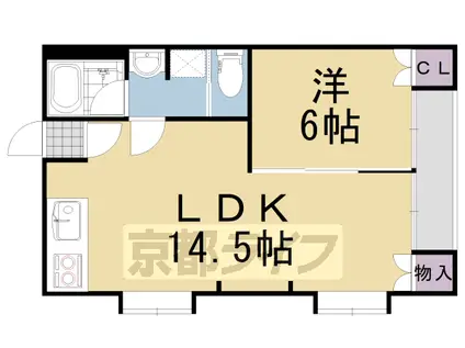 阪急電鉄京都線 西山天王山駅 徒歩9分 3階建 築32年(1LDK/3階)の間取り写真