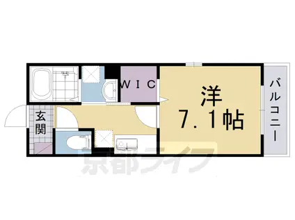 阪急電鉄京都線 西山天王山駅 徒歩3分 2階建 築10年(1K/1階)の間取り写真