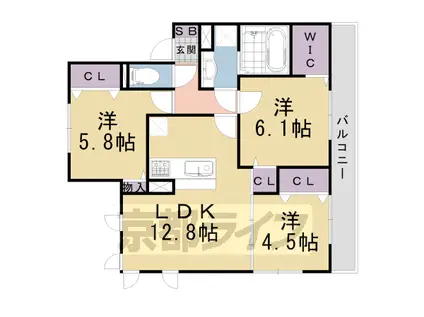 東海道本線 長岡京駅 徒歩39分 2階建 築11年(3LDK/2階)の間取り写真