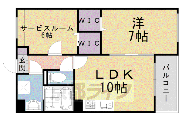 阪急電鉄京都線 洛西口駅 徒歩14分 3階建 築11年(1SLDK/1階)の間取り写真