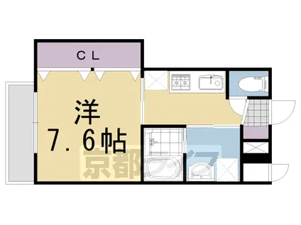 東海道本線 桂川駅(京都) 徒歩7分 5階建 築10年(1K/4階)の間取り写真