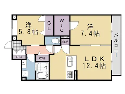 東海道本線 長岡京駅 徒歩13分 3階建 築10年(2LDK/3階)の間取り写真