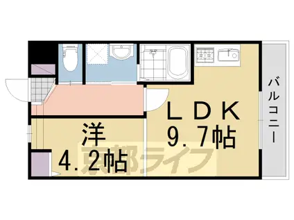 東海道本線 長岡京駅 徒歩7分 2階建 築9年(1LDK/2階)の間取り写真