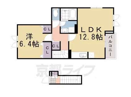 シュティルTH(1LDK/2階)の間取り写真