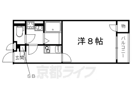 阪急電鉄京都線 西山天王山駅 徒歩7分 2階建 築9年(1K/2階)の間取り写真