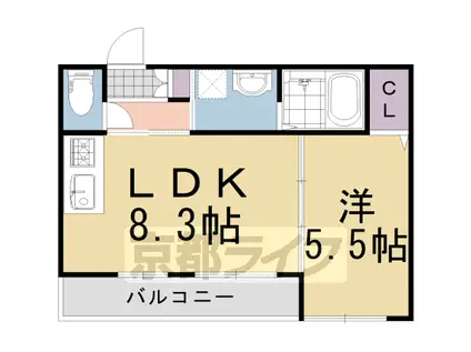 BONHEUR(1LDK/2階)の間取り写真