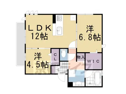 東海道本線 桂川駅(京都) 徒歩13分 3階建 築9年(2LDK/1階)の間取り写真