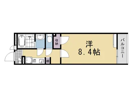 阪急電鉄京都線 大山崎駅 徒歩7分 3階建 築9年(1K/2階)の間取り写真