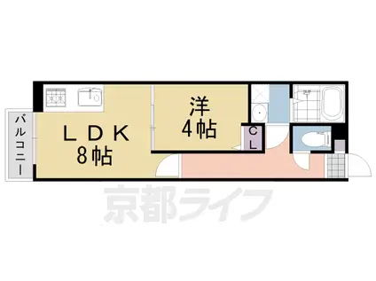 パークハウス桂川(1LDK/3階)の間取り写真