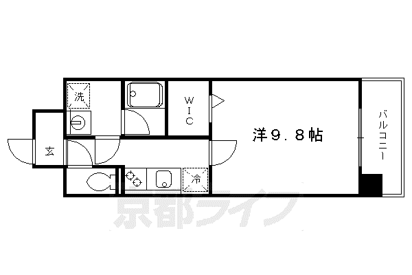 阪急電鉄京都線 上牧駅(大阪) 徒歩3分 7階建 築15年(1K/6階)の間取り写真
