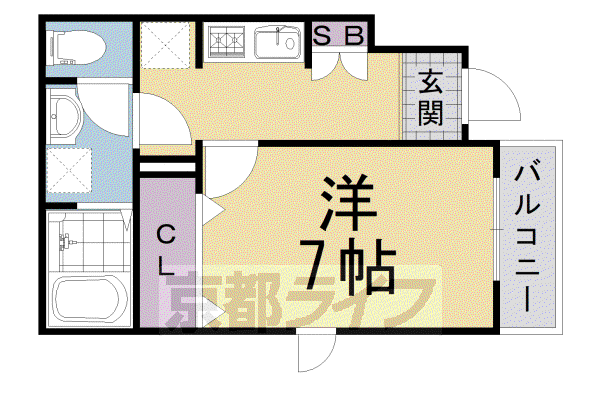阪急電鉄京都線 洛西口駅 徒歩14分 2階建 築8年(1K/1階)の間取り写真