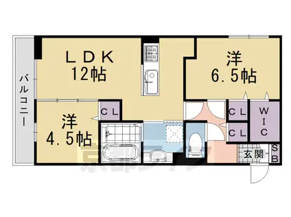 東海道本線 長岡京駅 徒歩39分 2階建 築8年(2LDK/1階)の間取り写真