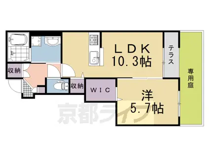 阪急電鉄京都線 西向日駅 徒歩40分 2階建 新築(1LDK/1階)の間取り写真