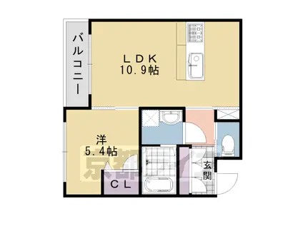 東海道本線 長岡京駅 徒歩48分 3階建 築7年(1LDK/2階)の間取り写真