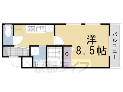 阪急電鉄京都線 長岡天神駅 徒歩5分 3階建 築7年(1K/3階)の間取り写真