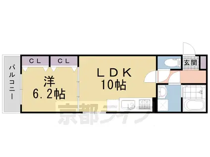 東海道本線 向日町駅 徒歩25分 3階建 築13年(1LDK/3階)の間取り写真