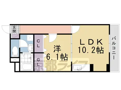 東海道本線 向日町駅 徒歩39分 3階建 築7年(1LDK/3階)の間取り写真