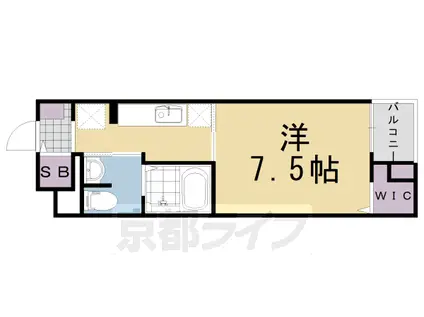 阪急電鉄京都線 長岡天神駅 徒歩7分 4階建 築7年(1K/2階)の間取り写真