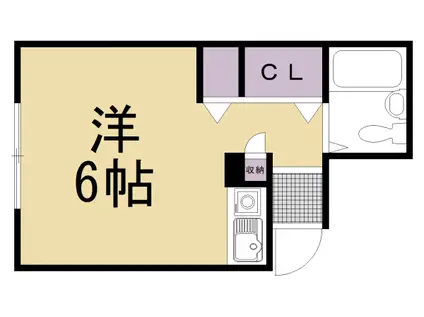東海道本線 島本駅 徒歩3分 3階建 築34年(ワンルーム/2階)の間取り写真