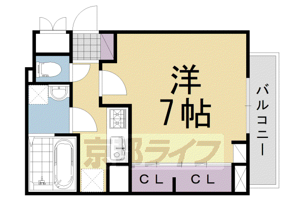 東海道本線 長岡京駅 徒歩6分 3階建 築7年(1K/2階)の間取り写真