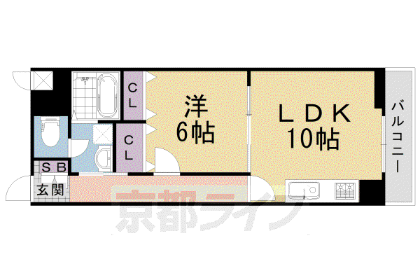 東海道本線 向日町駅 徒歩38分 3階建 築7年(1LDK/2階)の間取り写真