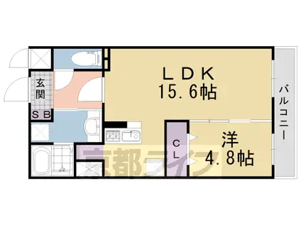 阪急電鉄京都線 洛西口駅 徒歩4分 5階建 築6年(1LDK/4階)の間取り写真