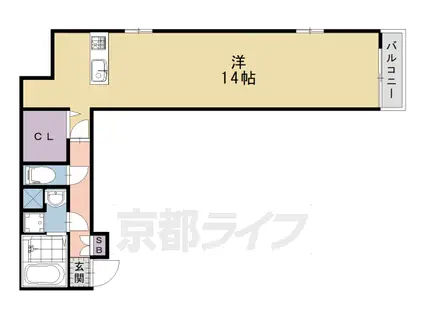 阪急電鉄京都線 長岡天神駅 徒歩9分 3階建 築7年(1K/3階)の間取り写真