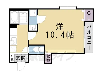 東海道本線 西大路駅 徒歩13分 4階建 築16年(1K/3階)の間取り写真