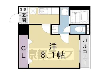 東海道本線 西大路駅 徒歩13分 4階建 築16年(1K/1階)の間取り写真