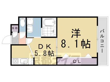 ROOTS神泉苑(1DK/2階)の間取り写真