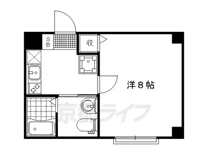 ブライトハイム A棟(1K/3階)の間取り写真