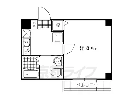 阪急電鉄嵐山線 松尾大社駅 徒歩10分 3階建 築16年(1K/2階)の間取り写真