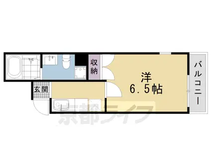 東海道本線 西大路駅 徒歩13分 5階建 築16年(1K/5階)の間取り写真