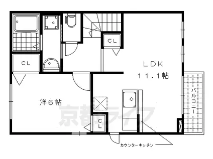 エレガンス常盤(1LDK/2階)の間取り写真