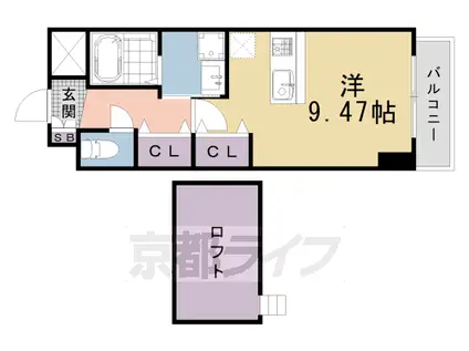 メディナ西大路駅前(1K/6階)の間取り写真