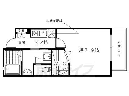 阪急電鉄京都線 西院駅(阪急) 徒歩6分 2階建 築16年(1K/2階)の間取り写真