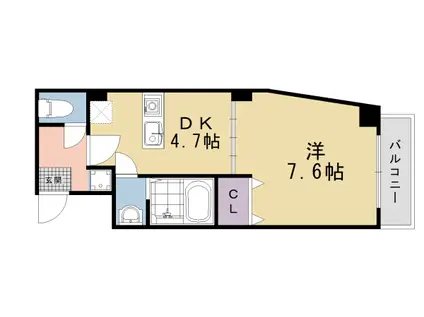 京福北野線 常盤駅(京都) 徒歩4分 5階建 築15年(1DK/5階)の間取り写真