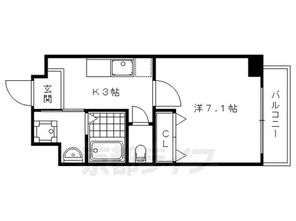 セラヴィ新丸太町(1K/3階)の間取り写真