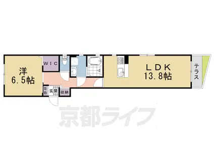 メゾン和泉式部(1LDK/1階)の間取り写真