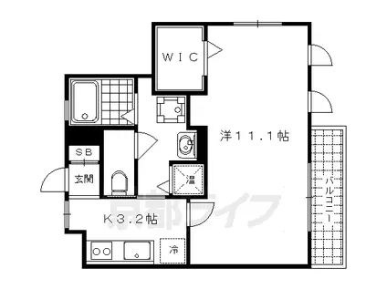京都市東西線 二条駅 徒歩8分 3階建 築16年(1K/1階)の間取り写真